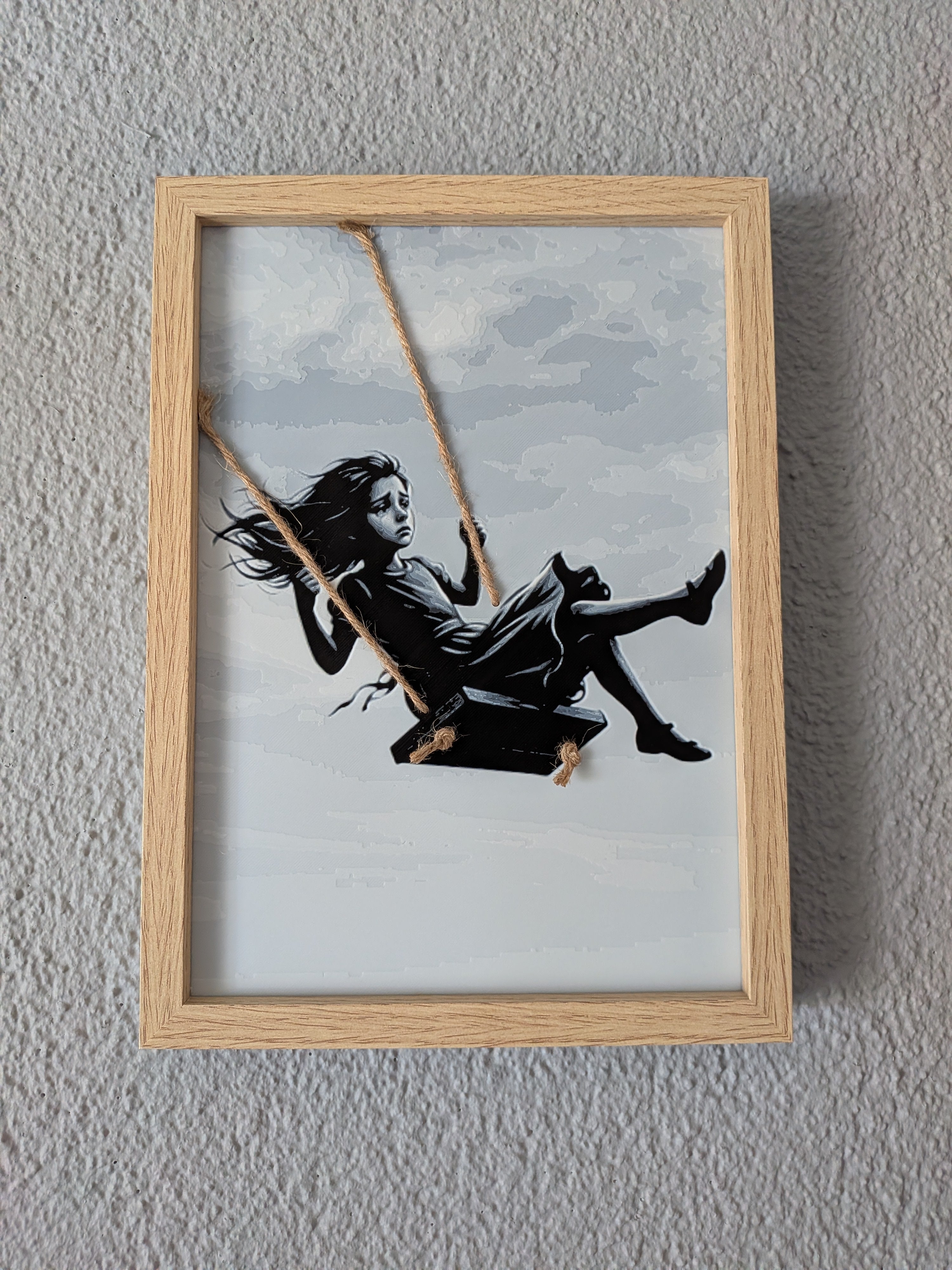 3D Kunst Meisje op de Schommel