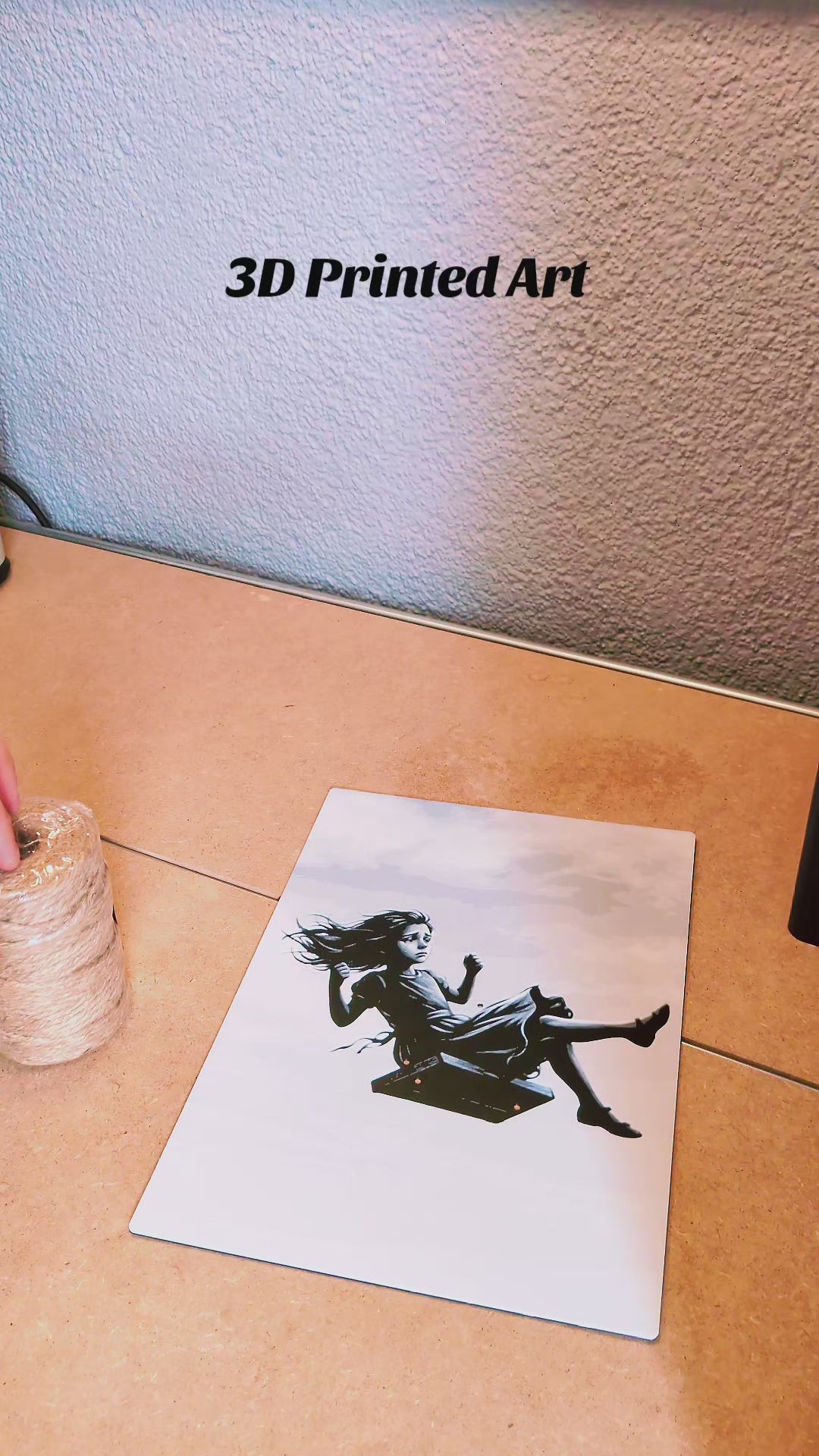 3D Kunst Meisje op de Schommel